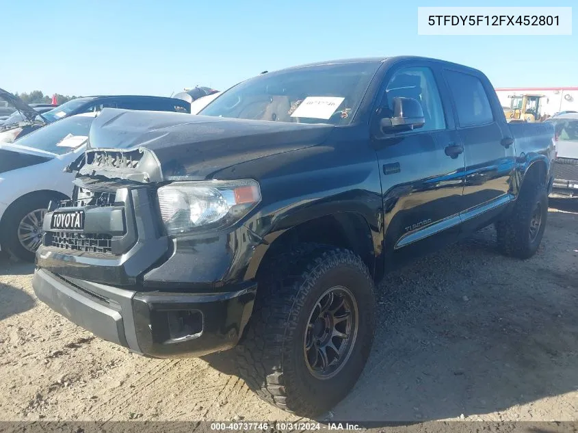 2015 Toyota Tundra Trd Pro 5.7L V8 VIN: 5TFDY5F12FX452801 Lot: 40737746