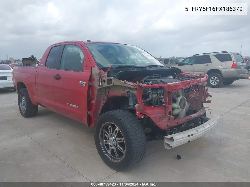 2015 Toyota Tundra Sr5 5.7L V8 VIN: 5TFRY5F16FX186379 Lot: 40759423