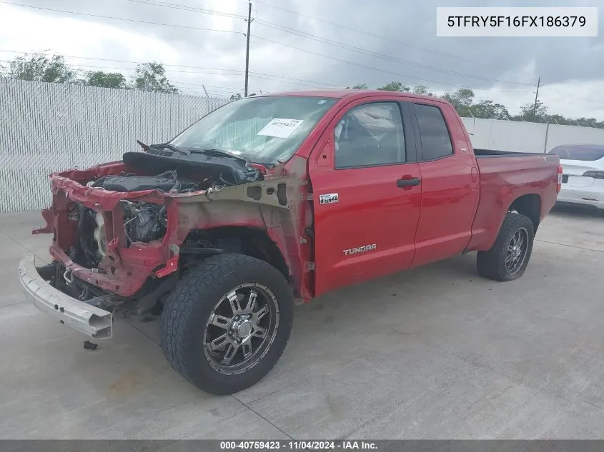 2015 Toyota Tundra Sr5 5.7L V8 VIN: 5TFRY5F16FX186379 Lot: 40759423