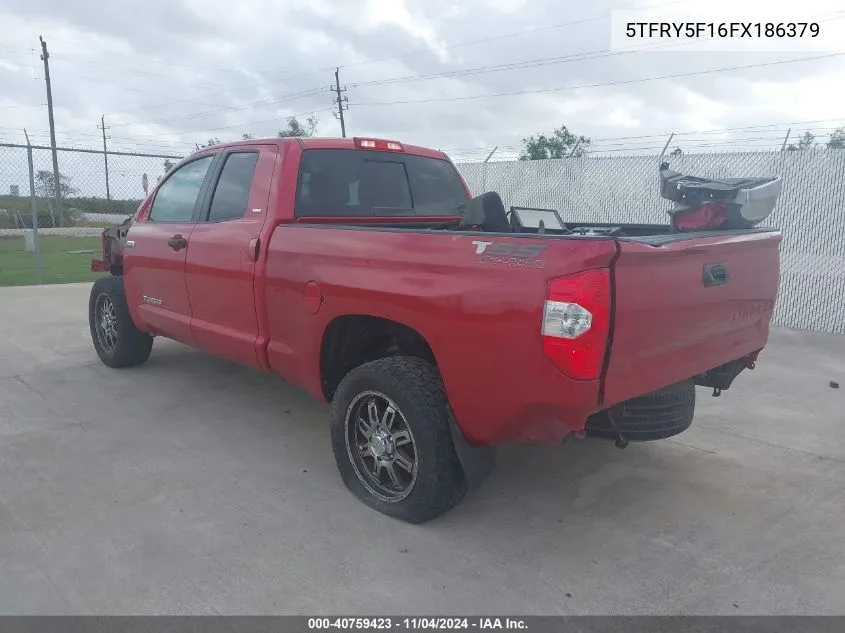 2015 Toyota Tundra Sr5 5.7L V8 VIN: 5TFRY5F16FX186379 Lot: 40759423