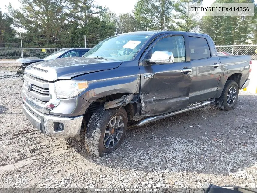 2015 Toyota Tundra Sr5 5.7L V8 VIN: 5TFDY5F10FX444356 Lot: 40759597