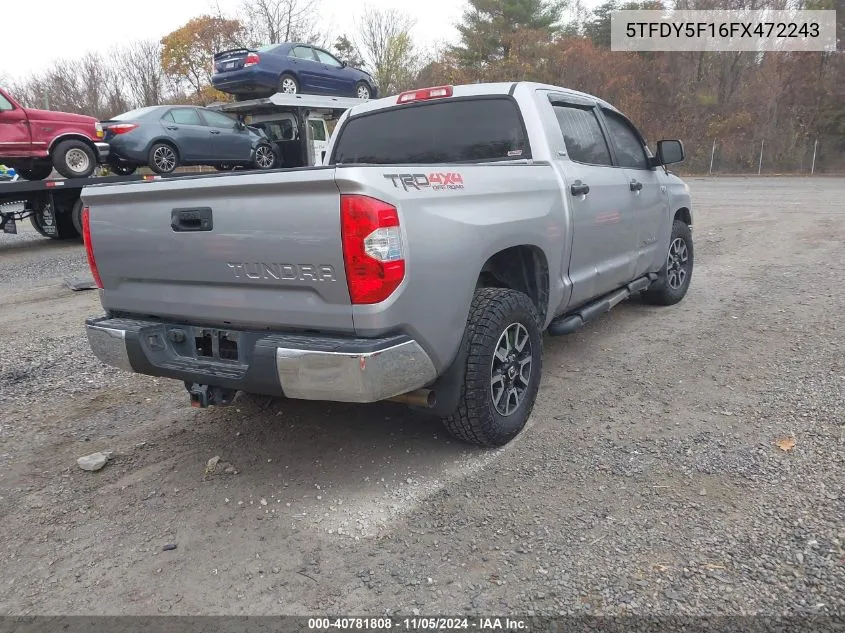 2015 Toyota Tundra Sr5 5.7L V8 VIN: 5TFDY5F16FX472243 Lot: 40781808