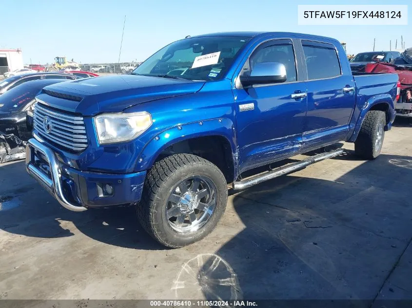 2015 Toyota Tundra Platinum 5.7L V8 VIN: 5TFAW5F19FX448124 Lot: 40786410