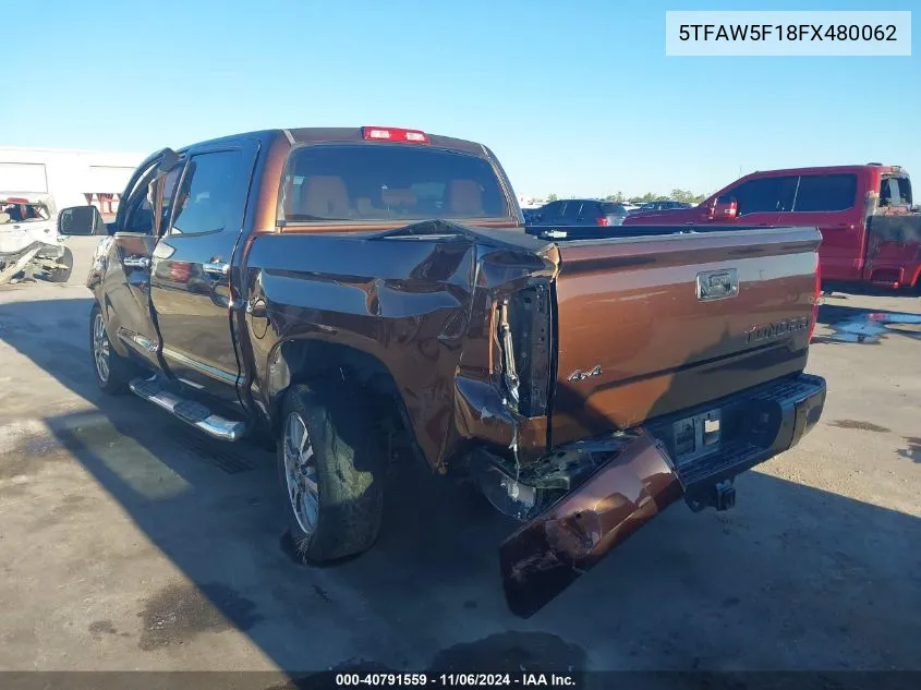 2015 Toyota Tundra 1794 5.7L V8 VIN: 5TFAW5F18FX480062 Lot: 40791559