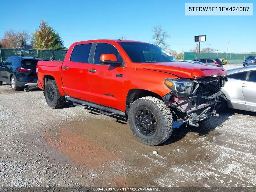 2015 Toyota Tundra Trd Pro 5.7L V8 VIN: 5TFDW5F11FX424087 Lot: 40799709