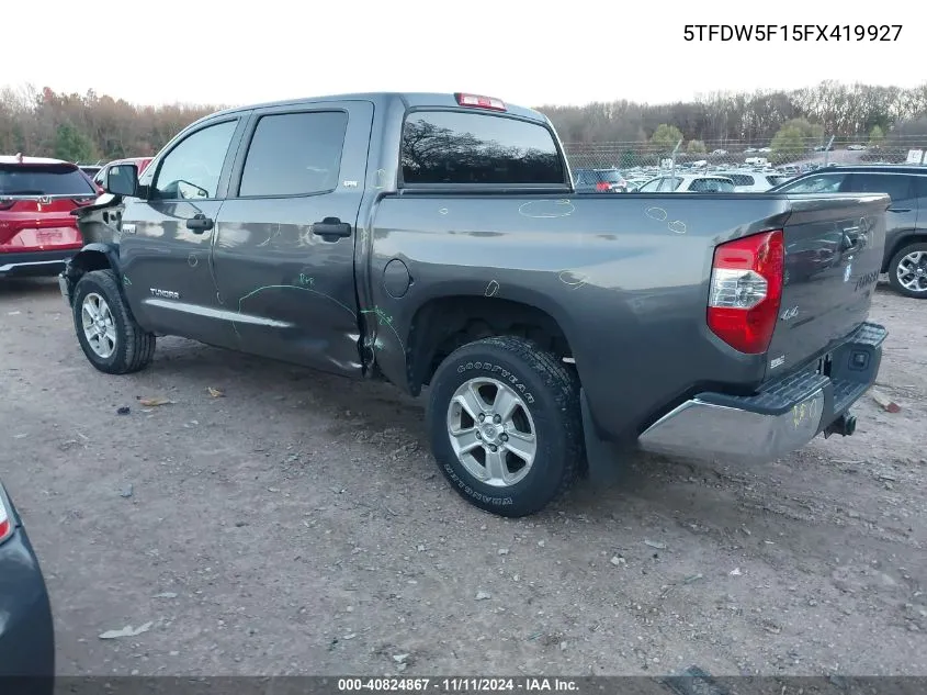 2015 Toyota Tundra Sr5 5.7L V8 VIN: 5TFDW5F15FX419927 Lot: 40824867