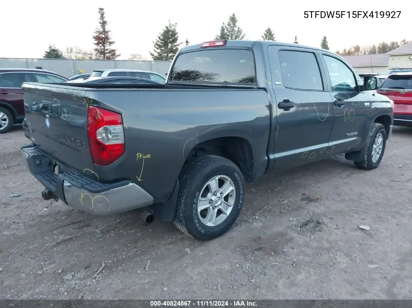 2015 Toyota Tundra Sr5 5.7L V8 VIN: 5TFDW5F15FX419927 Lot: 40824867