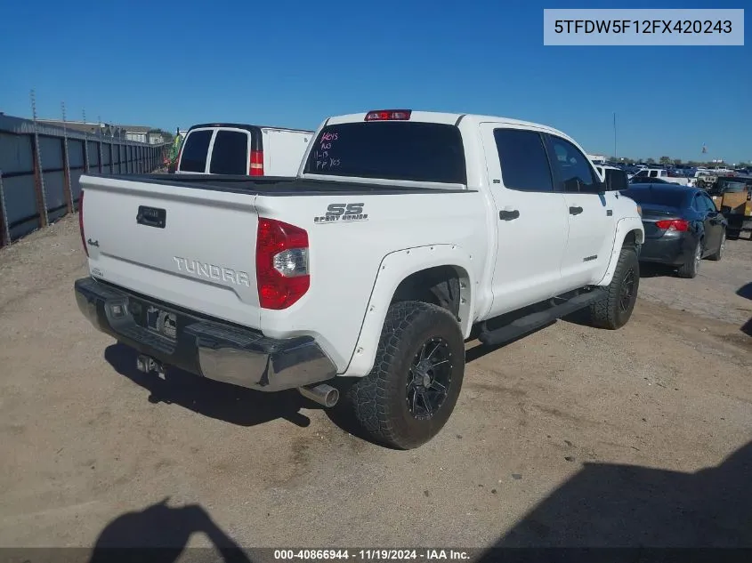 2015 Toyota Tundra Sr5 5.7L V8 VIN: 5TFDW5F12FX420243 Lot: 40866944