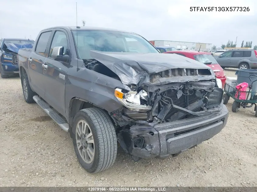 2016 Toyota Tundra Platinum 5.7L V8 VIN: 5TFAY5F13GX577326 Lot: 12079166