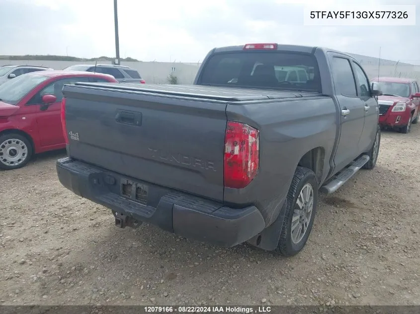 5TFAY5F13GX577326 2016 Toyota Tundra Platinum 5.7L V8