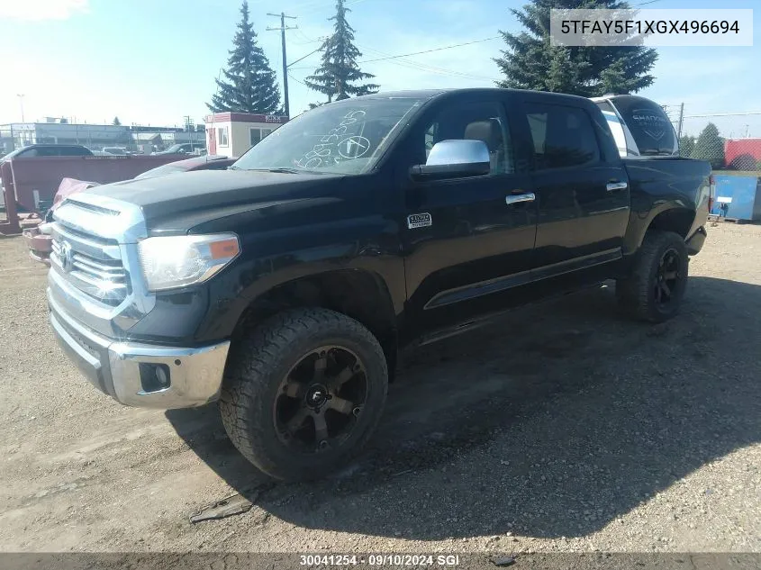 2016 Toyota Tundra Crewmax 1794/Platinum VIN: 5TFAY5F1XGX496694 Lot: 30041254