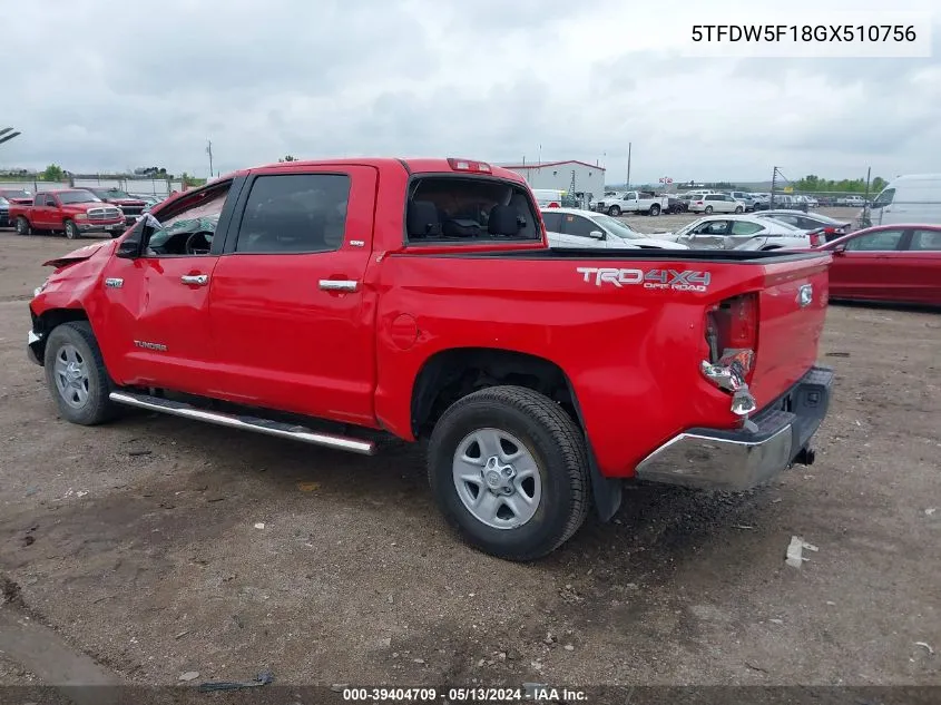 5TFDW5F18GX510756 2016 Toyota Tundra Sr5 5.7L V8