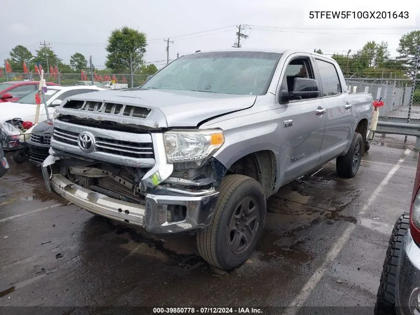 5TFEW5F10GX201643 2016 Toyota Tundra Sr5 5.7L V8