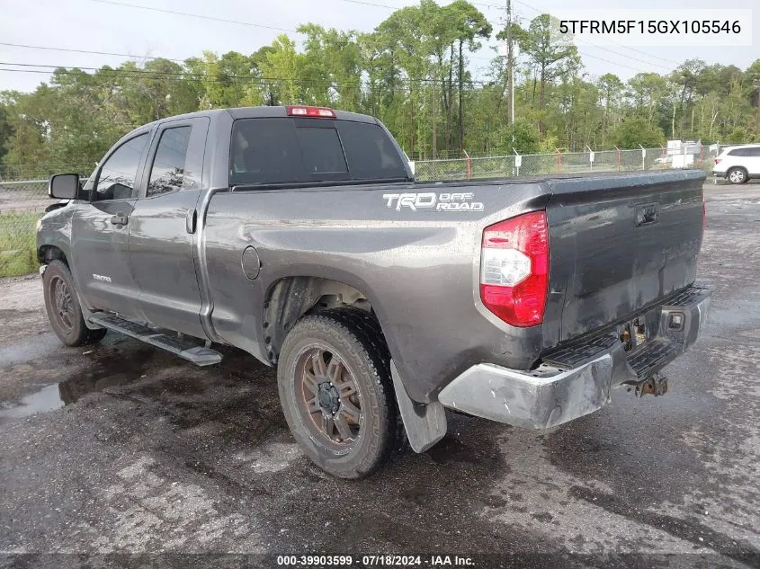 2016 Toyota Tundra Sr5 4.6L V8 VIN: 5TFRM5F15GX105546 Lot: 39903599