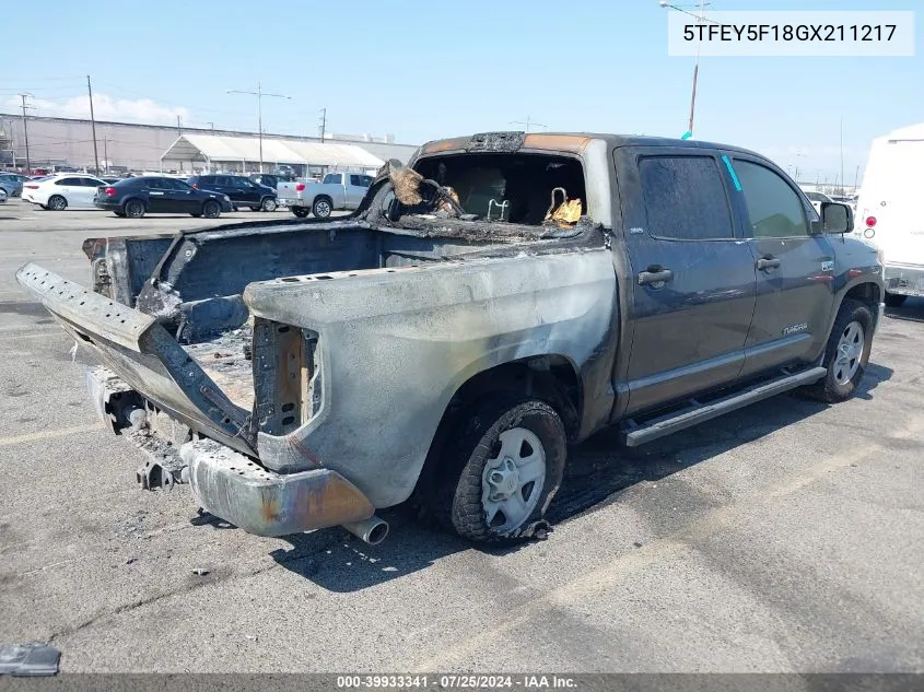 2016 Toyota Tundra Sr5 5.7L V8 VIN: 5TFEY5F18GX211217 Lot: 39933341