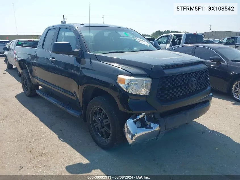 5TFRM5F11GX108542 2016 Toyota Tundra Sr5 4.6L V8