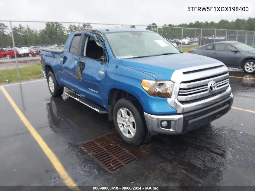 2016 Toyota Tundra Sr5 5.7L V8 VIN: 5TFRW5F1XGX198400 Lot: 40003418