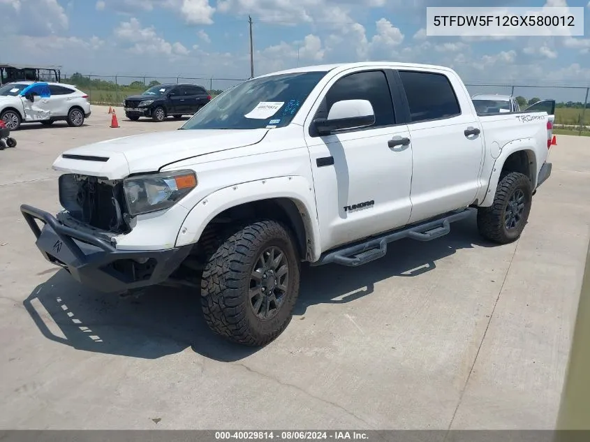 5TFDW5F12GX580012 2016 Toyota Tundra Trd Pro 5.7L V8