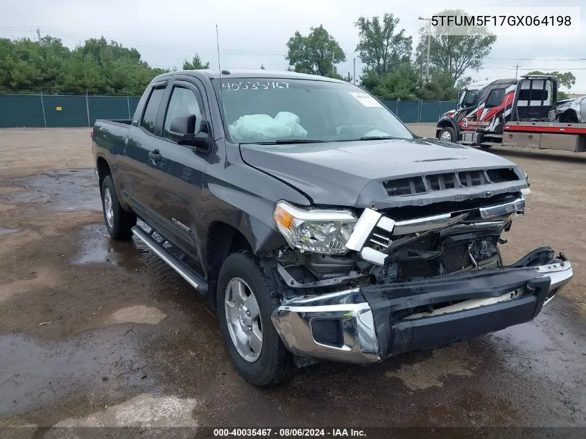 2016 Toyota Tundra Sr 4.6L V8 VIN: 5TFUM5F17GX064198 Lot: 40035467