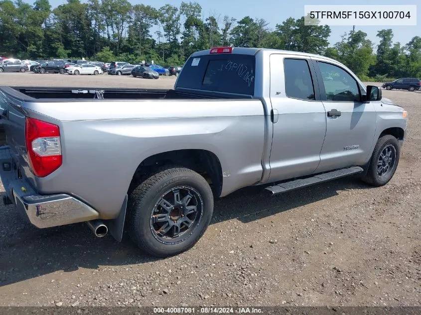 2016 Toyota Tundra Sr5 4.6L V8 VIN: 5TFRM5F15GX100704 Lot: 40087081