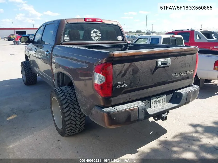 2016 Toyota Tundra 1794 5.7L V8 VIN: 5TFAW5F18GX560866 Lot: 40090221