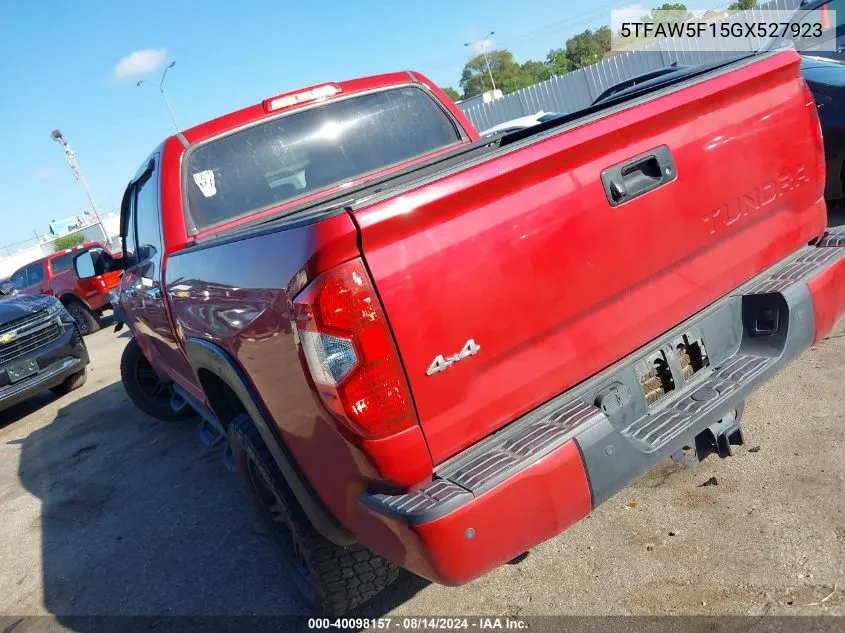 2016 Toyota Tundra Crewmax 1794/Platinum VIN: 5TFAW5F15GX527923 Lot: 40098157