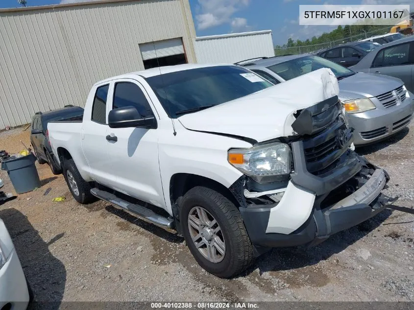 5TFRM5F1XGX101167 2016 Toyota Tundra Sr 4.6L V8