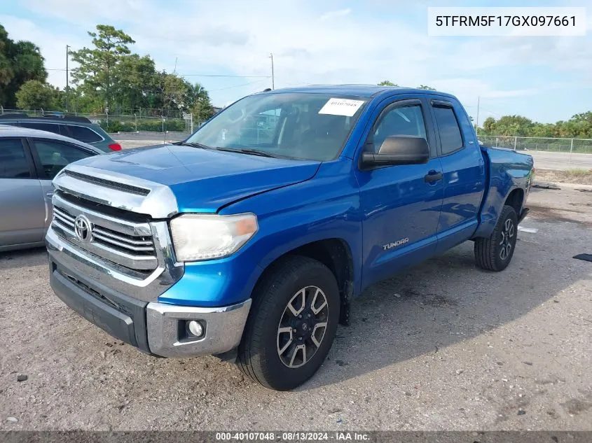 2016 Toyota Tundra Sr5 4.6L V8 VIN: 5TFRM5F17GX097661 Lot: 40107048