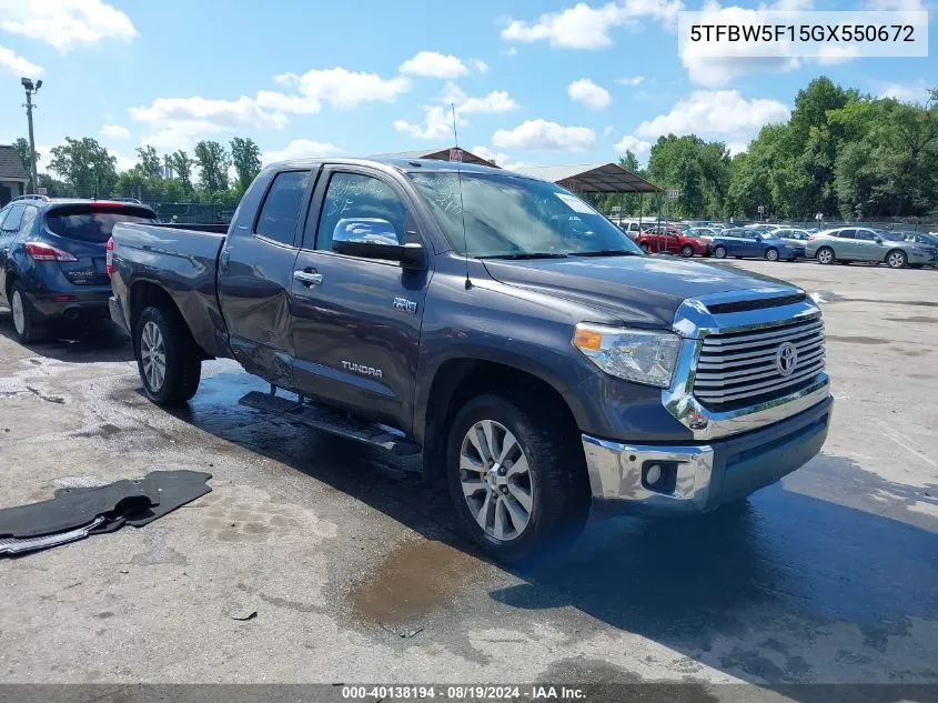 5TFBW5F15GX550672 2016 Toyota Tundra Limited 5.7L V8