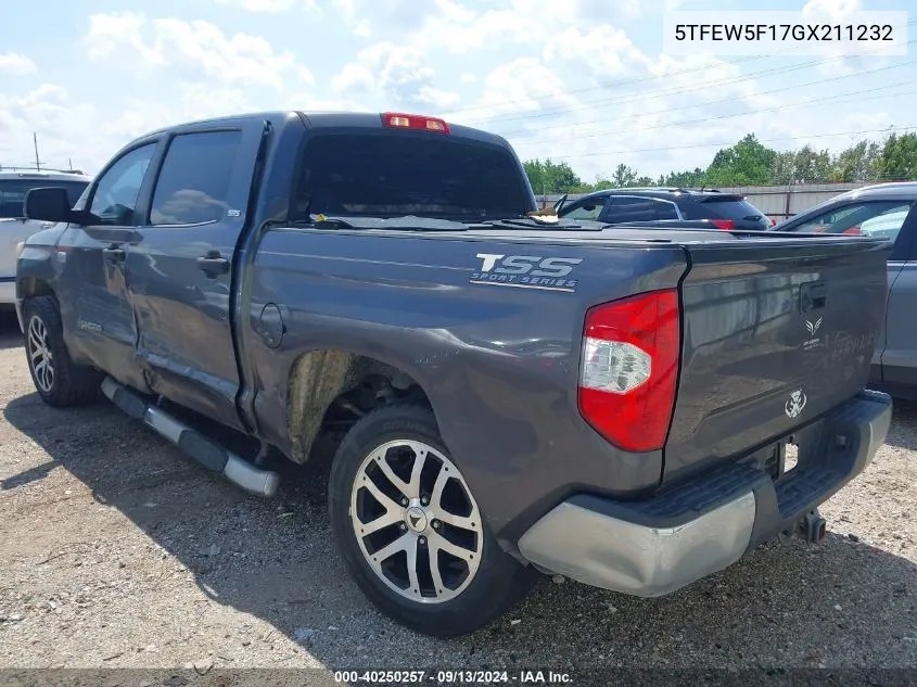 2016 Toyota Tundra Sr5 5.7L V8 VIN: 5TFEW5F17GX211232 Lot: 40250257