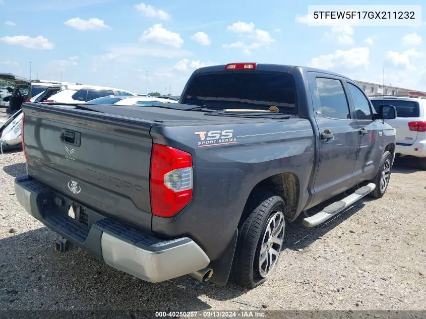 2016 Toyota Tundra Sr5 5.7L V8 VIN: 5TFEW5F17GX211232 Lot: 40250257