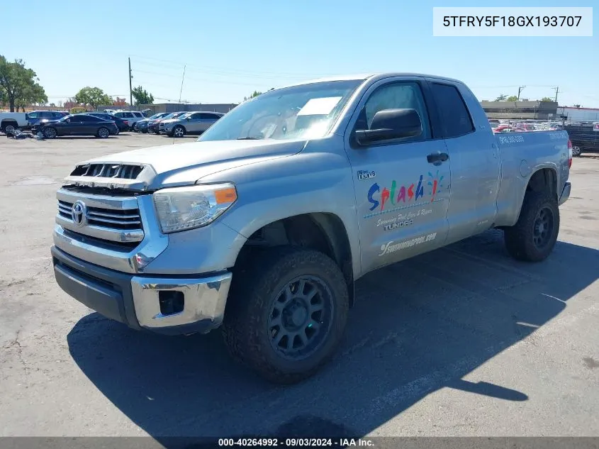 2016 Toyota Tundra Sr5 5.7L V8 VIN: 5TFRY5F18GX193707 Lot: 40264992