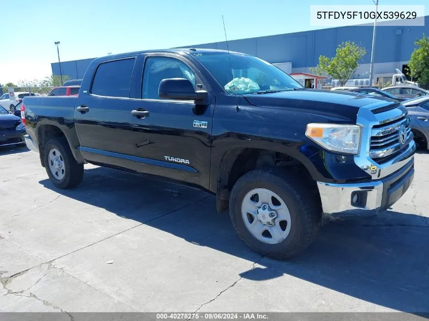 2016 Toyota Tundra Sr5 5.7L V8 VIN: 5TFDY5F10GX539629 Lot: 40278275