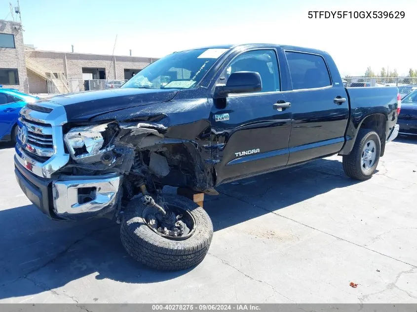 2016 Toyota Tundra Sr5 5.7L V8 VIN: 5TFDY5F10GX539629 Lot: 40278275