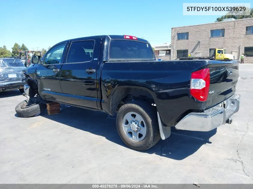 2016 Toyota Tundra Sr5 5.7L V8 VIN: 5TFDY5F10GX539629 Lot: 40278275