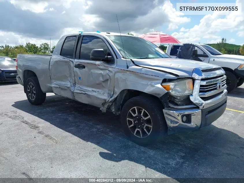 2016 Toyota Tundra Sr5 4.6L V8 VIN: 5TFRM5F17GX099555 Lot: 40284312