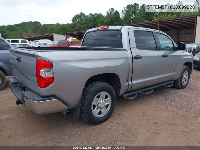 2016 Toyota Tundra Sr5 4.6L V8 VIN: 5TFEM5F18GX099028 Lot: 40327857