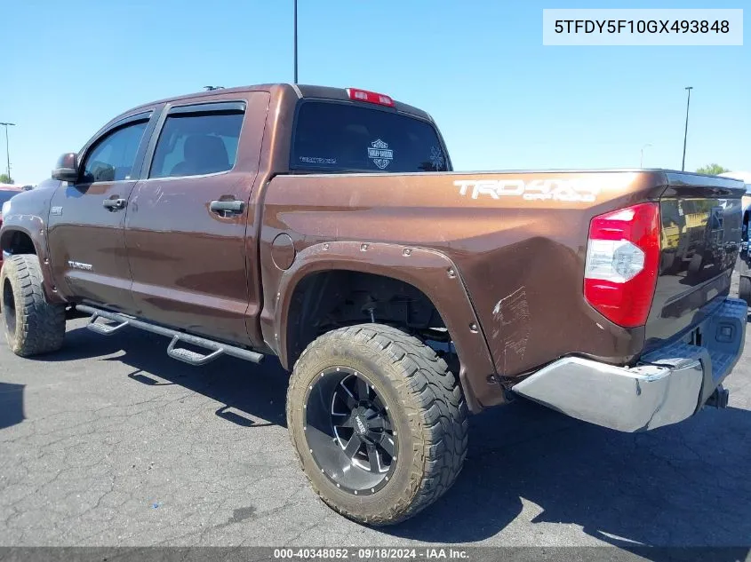 2016 Toyota Tundra Sr5 5.7L V8 VIN: 5TFDY5F10GX493848 Lot: 40348052