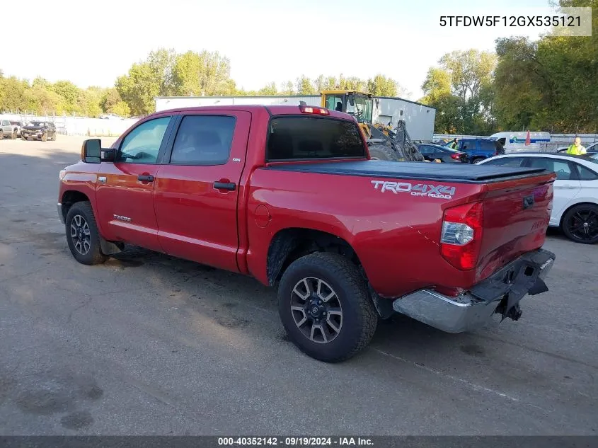 2016 Toyota Tundra Sr5 5.7L V8 VIN: 5TFDW5F12GX535121 Lot: 40352142