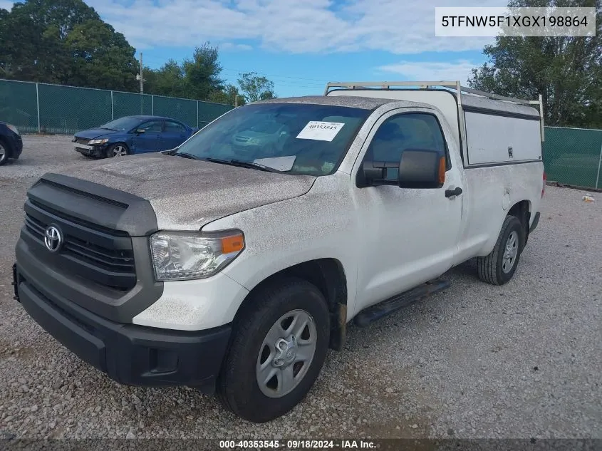 2016 Toyota Tundra Sr 5.7L V8 VIN: 5TFNW5F1XGX198864 Lot: 40353545