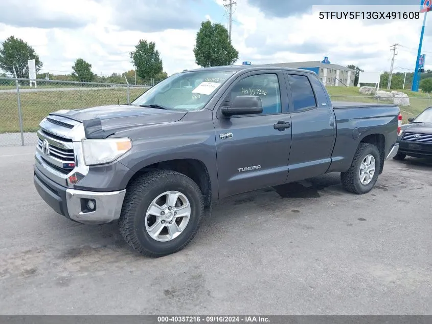 2016 Toyota Tundra Sr 5.7L V8 VIN: 5TFUY5F13GX491608 Lot: 40357216