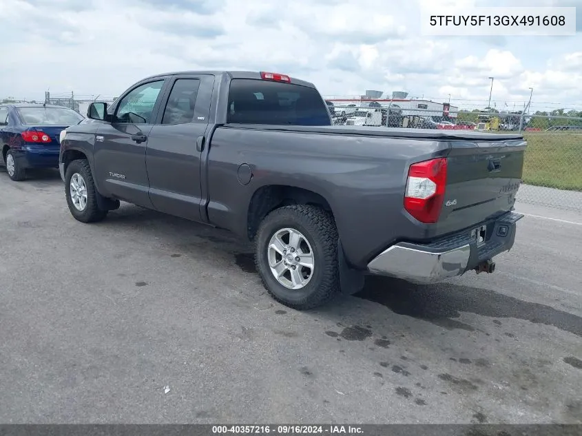 2016 Toyota Tundra Sr 5.7L V8 VIN: 5TFUY5F13GX491608 Lot: 40357216