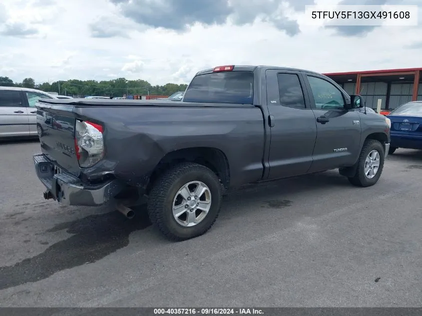 2016 Toyota Tundra Sr 5.7L V8 VIN: 5TFUY5F13GX491608 Lot: 40357216