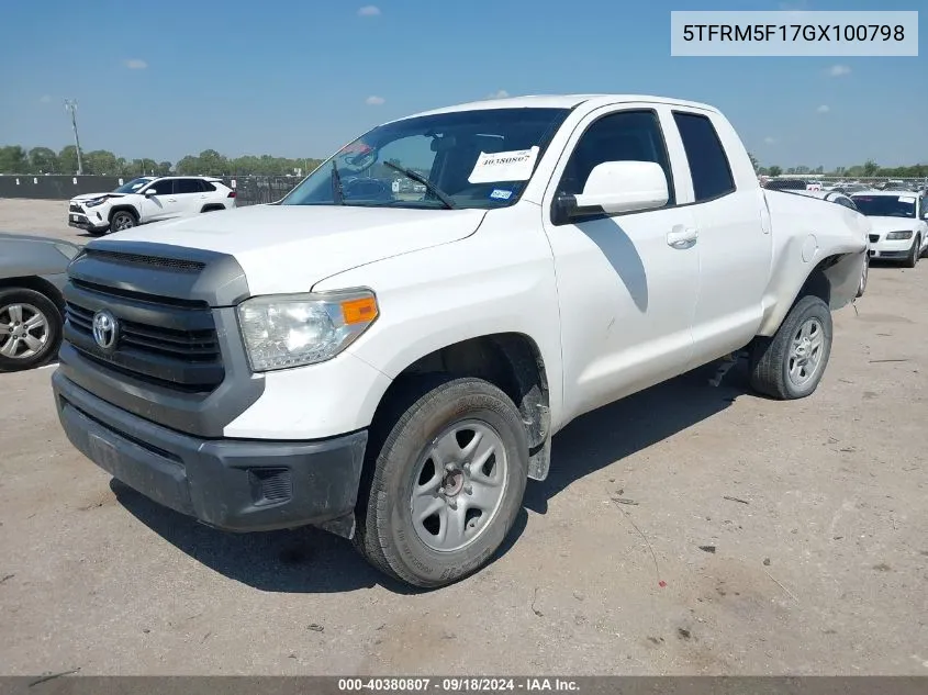 5TFRM5F17GX100798 2016 Toyota Tundra Sr 4.6L V8