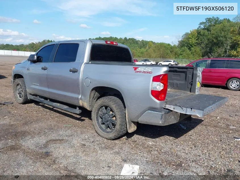 2016 Toyota Tundra Sr5 5.7L V8 VIN: 5TFDW5F19GX506120 Lot: 40400802