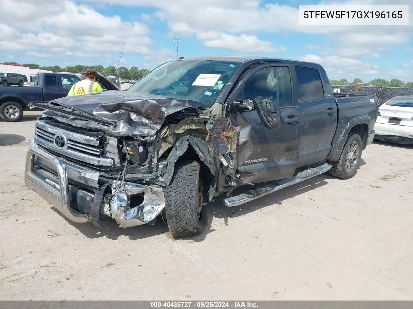 2016 Toyota Tundra Sr5 5.7L V8 VIN: 5TFEW5F17GX196165 Lot: 40435727