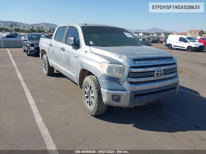 2016 Toyota Tundra Sr5 5.7L V8 VIN: 5TFDY5F19GX528631 Lot: 40450036