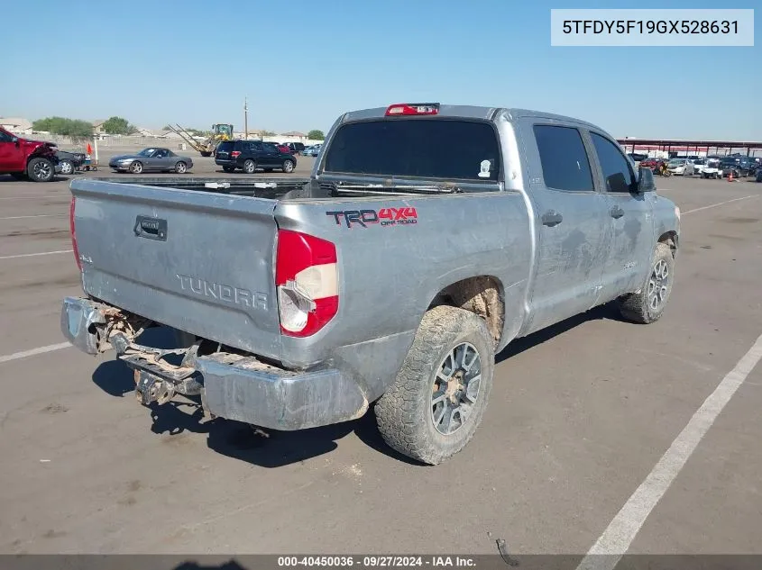 2016 Toyota Tundra Sr5 5.7L V8 VIN: 5TFDY5F19GX528631 Lot: 40450036