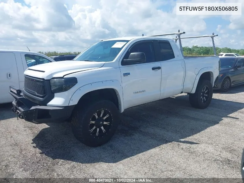 2016 Toyota Tundra Sr5 5.7L V8 VIN: 5TFUW5F18GX506805 Lot: 40473021