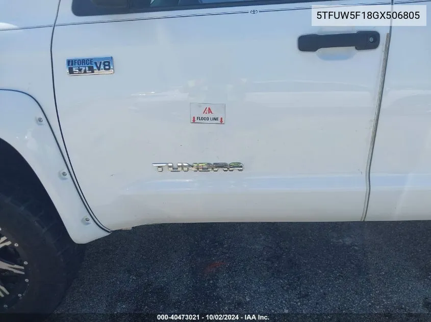 5TFUW5F18GX506805 2016 Toyota Tundra Sr5 5.7L V8